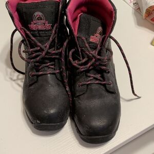 Brahma Black Boots with Pink Highlights